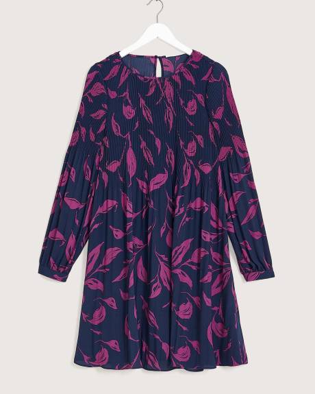 Robe à plis accordéon en crêpe, tissu responsable - Addition Elle