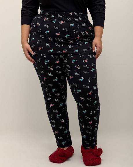 Raindeer Teckel Knit Tunic Top and Legging Pyjama Set - ti Voglio