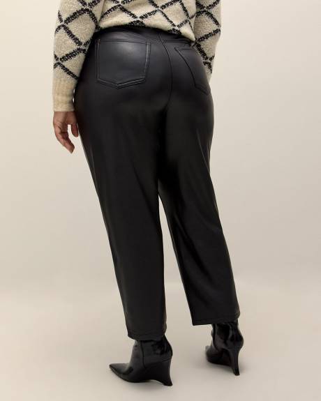 High-Waisted Straight-Leg Faux Leather Pant - Addition Elle
