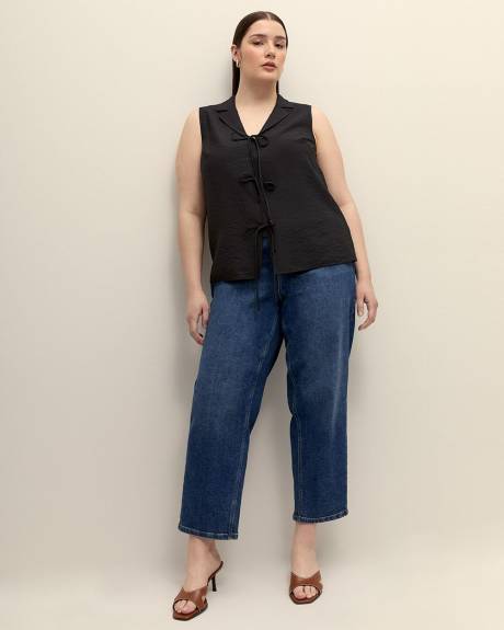 Black Sleeveless Blouse with Ties - Addition Elle
