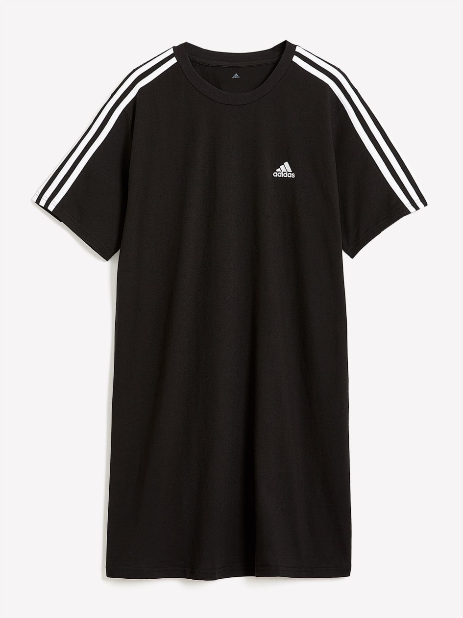 Black Cotton Boyfriend T-Shirt Dress - adidas