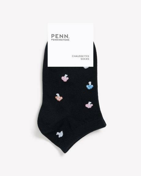 Chaussettes courtes bleu marine avec champignons
