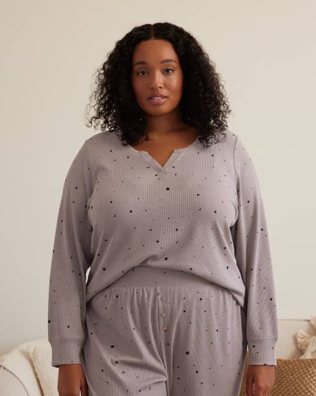 Moon & Star Thermal Knit Pyjama Top - ti Voglio