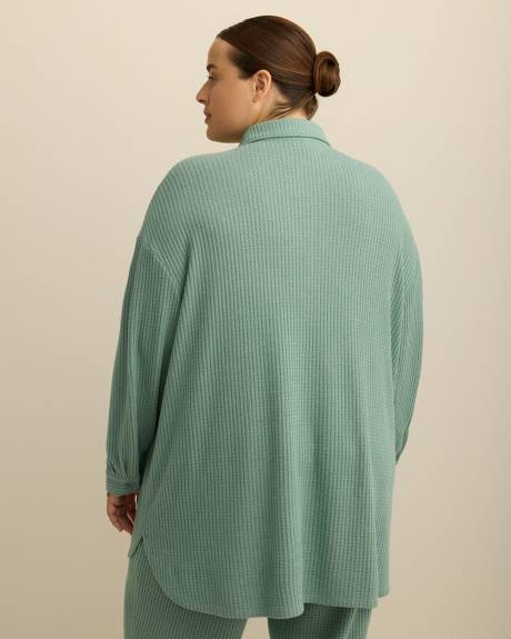 Veste de pyjama boutonnée en tricot gaufré - ti Voglio Veste de pyjama boutonnée en tricot gaufré - ti Voglio