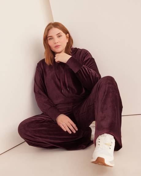 Ribbed Velvet Wide-Leg Pant - Active Zone