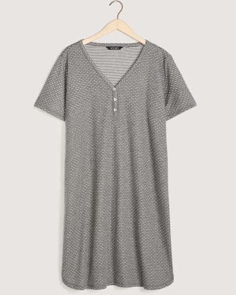 Robe de nuit en Jacquard à manches courtes - tiVOGLIO