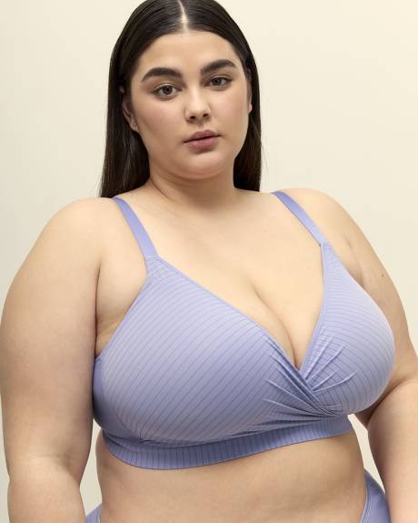 Soutien-gorge de détente rembourré texturé lavande, sans armatures - Déesse Collection