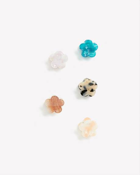 Mini Flower Hair Clips, Set of 5
