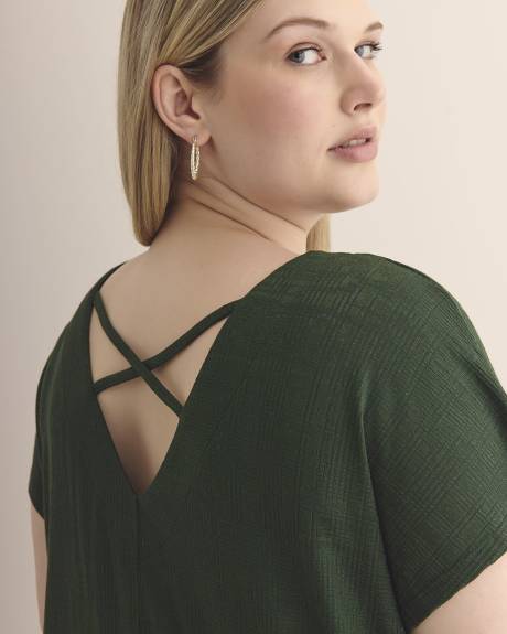 Extended-Sleeve Top with Crisscross Back