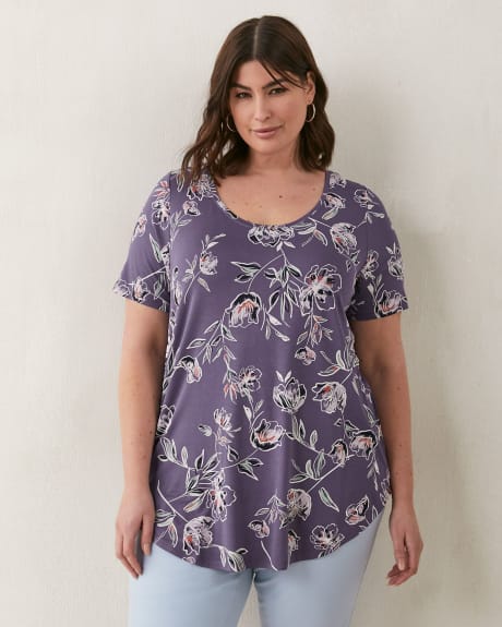Modern Fit Short Sleeve Scoop Neck Tee, Printed - In Every Story
