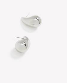 Silver Puffy Earrings