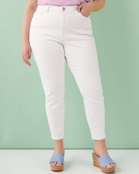Stretchy Skinny Leg Jeans, White Denim - Addition Elle