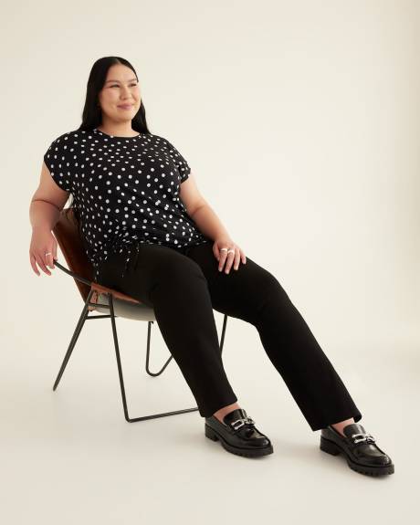 Responsible, Long Knit Top with Shirring Hem