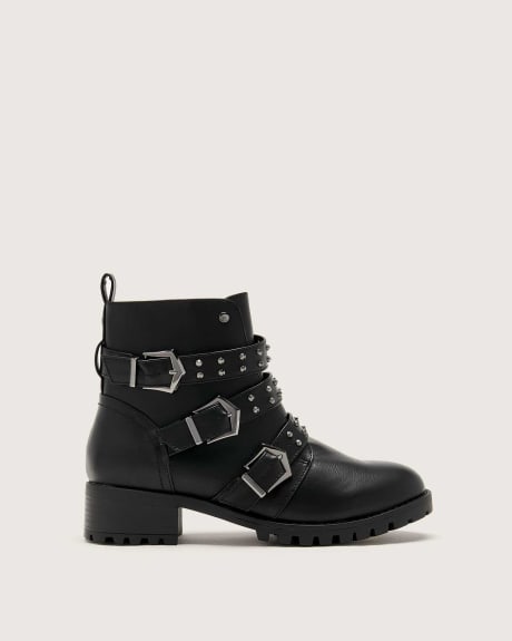 Extra Wide Width Studded Ankle Booties - Addition Elle