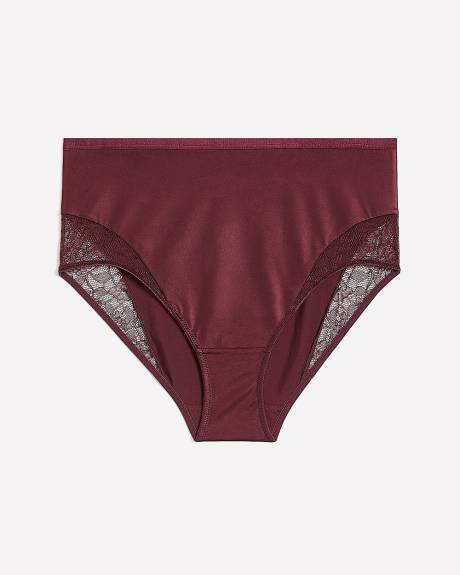 Light Control Full Satin Brief with Mesh - Déesse Collection