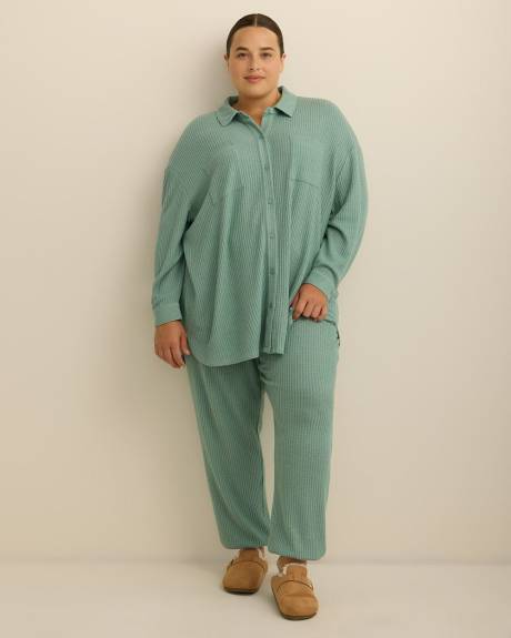 Veste de pyjama boutonnée en tricot gaufré - ti Voglio Veste de pyjama boutonnée en tricot gaufré - ti Voglio