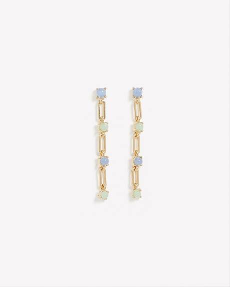 Boucles d'oreilles délicates avec maillons et pierres