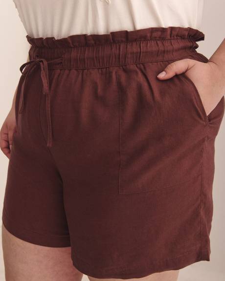 Linen Blend Pull-On Short