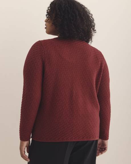 Cardigan à boutonner en mailles de fantaisie