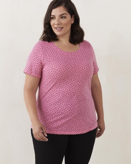 Printed Crew-Neck Curvy Tee - In Every Story