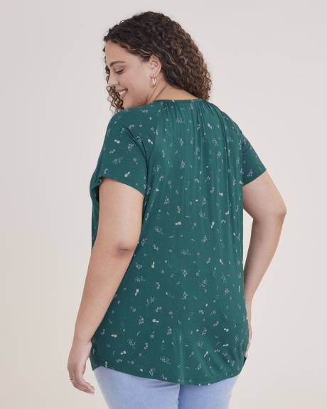 Responsible, Printed Short-Sleeve Knit Tunic