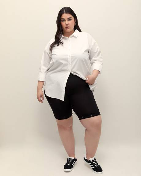 Bike Short Legging with Embroidered Hem - PENN. Essentials