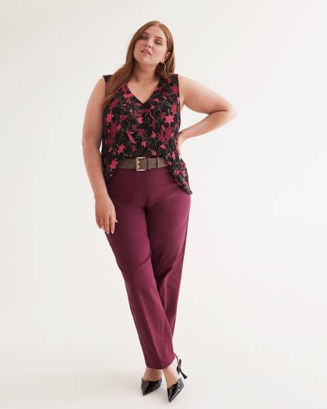 Responsible, Maroon Straight-Leg Savvy Pant - PENN. Essentials