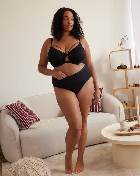 Sexy Black Cheeky Panty with Lace Back - Déesse Collection