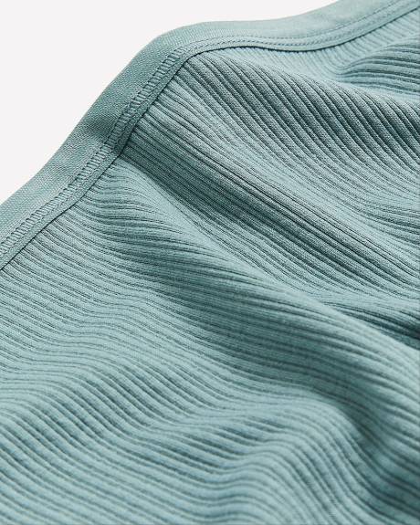 Blue Ribbed Full Brief with Shiny Elastic - ti Voglio