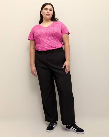 Pantalon extensible noir à enfiler, petite, tissu responsable - Active Zone