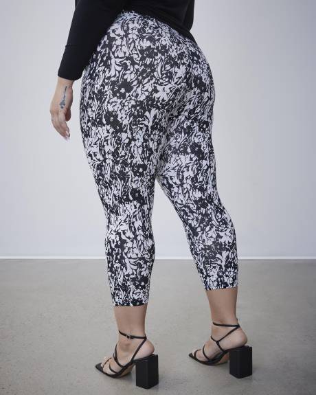 Legging capri fleuri, tissu responsable