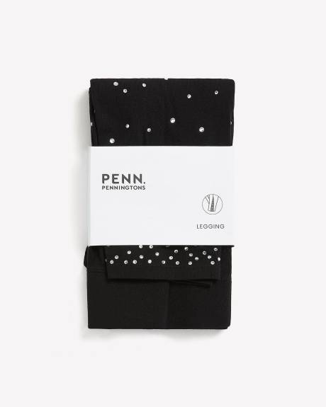 Responsible, Black Legging with Rhinestone Detail - PENN. Essentials
