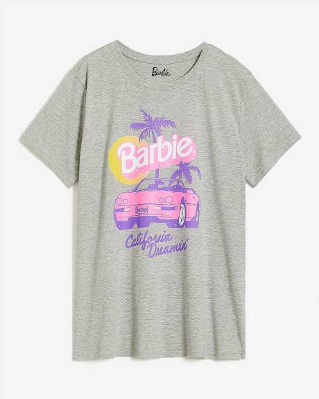 Grey License Tee with Barbie Print