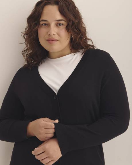 Responsible, Cotton-Blend Tunic Cardigan