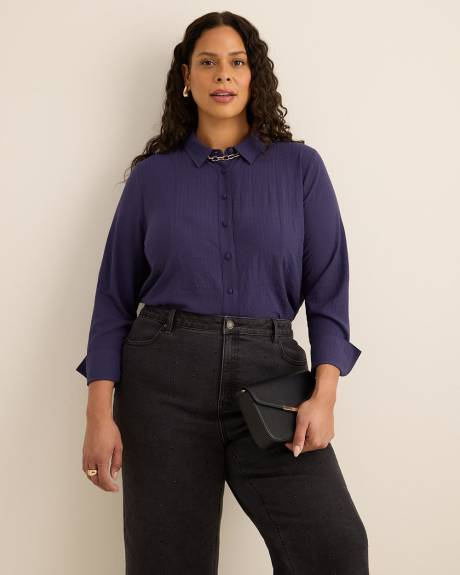 Long-Sleeve Long Tuxedo Shirt