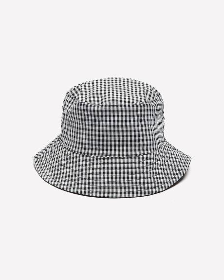Chapeau de pêche réversible à carreaux vichy