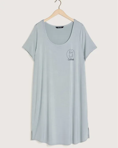 Short-Sleeve Sleepshirt With Print - tiVOGLIO