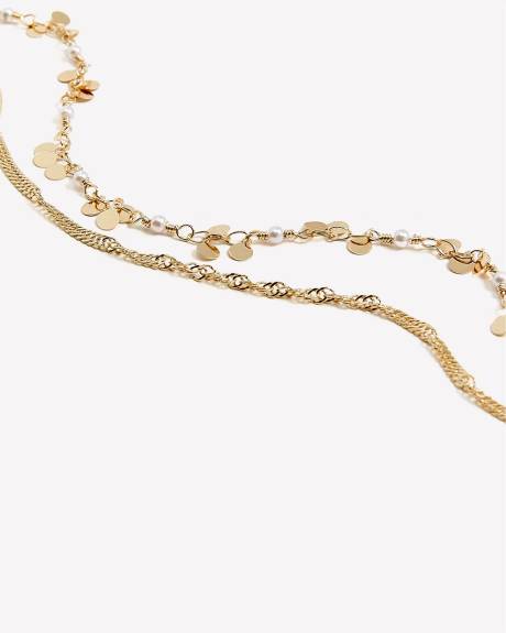 Dainty Golden Anklets, Set of 2