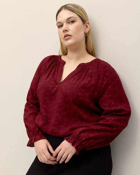 Raglan-Sleeve Swing Blouse