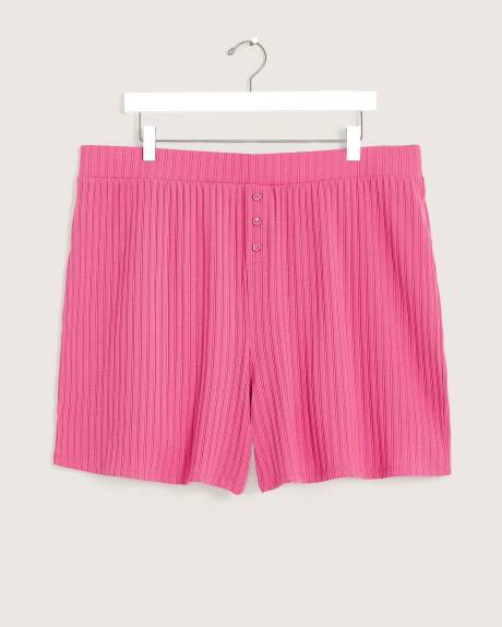 Pink Rib Knit Pyjama Short - ti VOGLIO