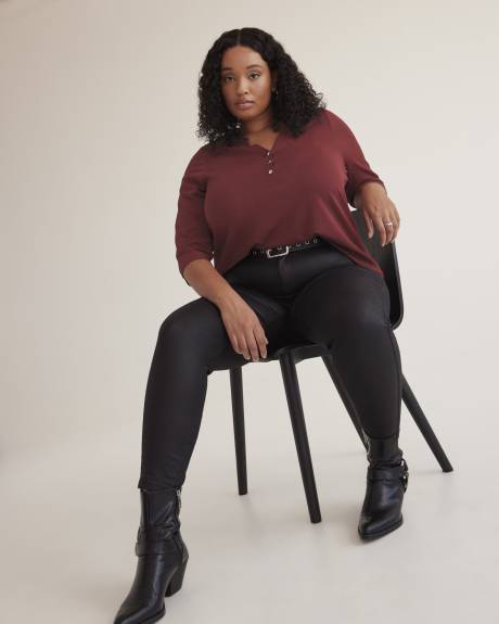 A-Line Knit Tunic with 3/4-Sleeves
