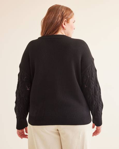 Pointelle Crewneck Sweater