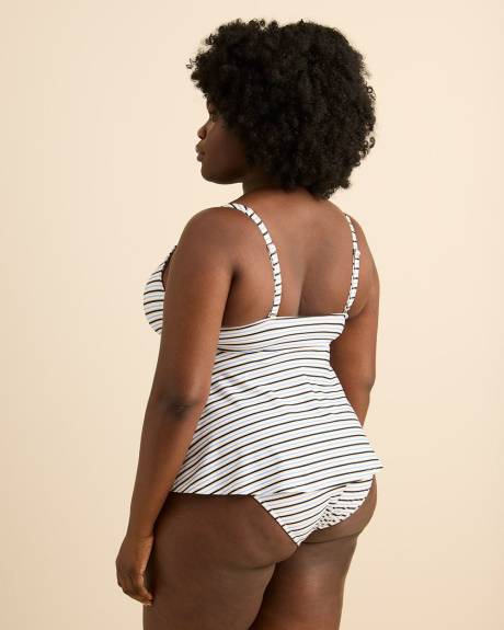 Tankini &agrave; encolue en V crois&eacute;e