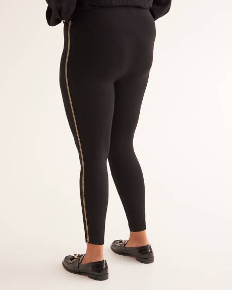 Black Ponte de Roma Legging with Decorative Side Trim - PENN. Essentials