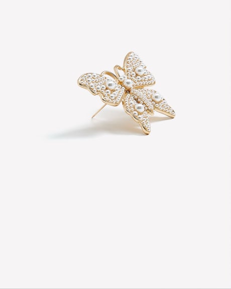 Butterfly Brooch with Pearls