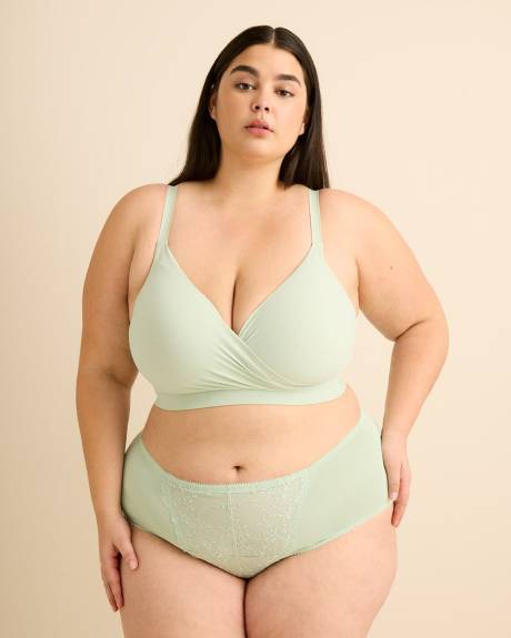 Soutien-gorge de d&eacute;tente rembourr&eacute; textur&eacute; turquoise, sans armatures - D&eacute;esse Collection