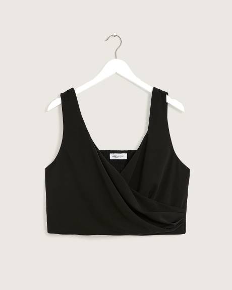 Camisole bustier noire à col croisé décoratif - Addition Elle