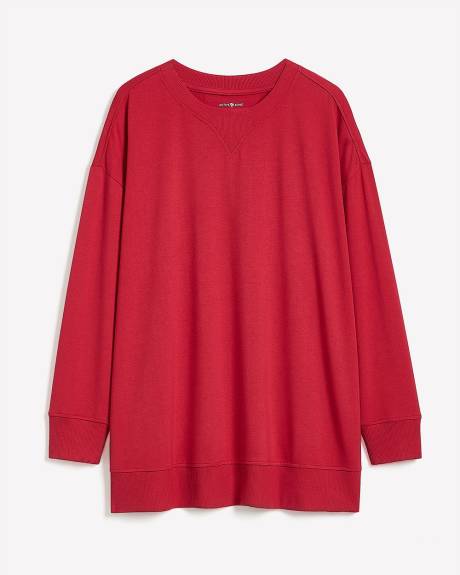 French Terry Tunic Top with Ribbed Details - Active Zone French Terry Tunic Top with Ribbed Details - Active Zone