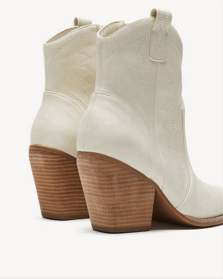 Extra Wide Width, Faux Leather Western Bootie
