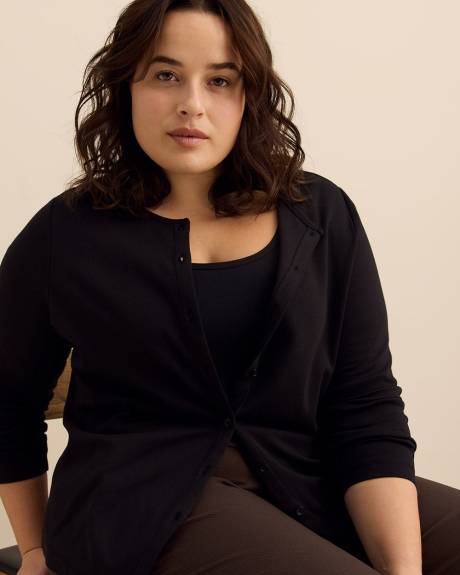 Cardigan &agrave; manches longues, col rond